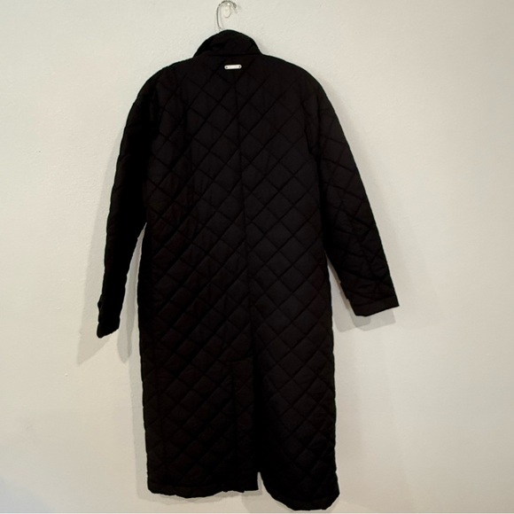 Rebecca Minkoff Double Breasted Quilted Long Black Coat - Picture 6 of 13